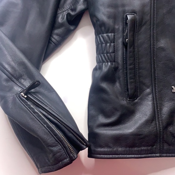 Harley Davidson women’s XL Genuine Leather Black Moto biker jacket outerwear - Picture 9 of 11